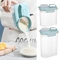 Large Cereal Dispenser 3.3lbs/5.5lbs Clear Handle Design Airtight Food Container With Dustproof Measuring Cup For Soybean.