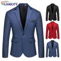 Men Lightweight Stylish Slim Fit Suit Jacket for Business Wedding Black White Stitching less Than Wedding Party. 