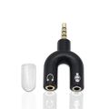 【Must-have】 PC U-shape Earphone Splitter Adapters Splitter Mic&Headphone Stereo Plug Audio Splitter 3.5mm. 