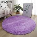 Colorful Nursery Rug 100cm Super Soft Fluffy Round Area Rug Anti-slip Plush Carpet for Bedroom Nursery Kids Room Rug. 