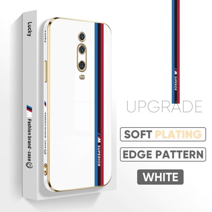 TA for Xiaomi Mi 9T / 9T Pro / Redmi K20 / K20 Pro Back Cover + Free Lanyard Track Sign Luxury 6D Plating Case Side Pattern Soft Silicone Square Phone Cases