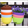 Resin Wall Hanging Planter 8.1 Inch Plants Basket Half Round Flower Holder Planter Pot With S Hooks Flower Pot Basket Container - Flower Tub. 