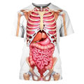 3D Printing Male Skeleton Internal Organs Graphic T Shirt For Men Human Structure Diagram Short Sleeve Funny T-shirt Tops Tee. 