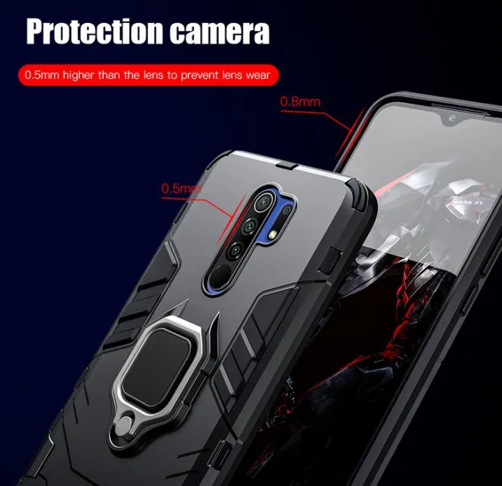icasecover%20for%20Xiaomi%20POCO%20M2/POCO%20M2%20Reloaded%20Hard%20Case%20Hybrid%20Shockproof%20Car%20Magnetic%20Ring%20Buckle%20Stand%20Back%20Cover%20-%20Image%203