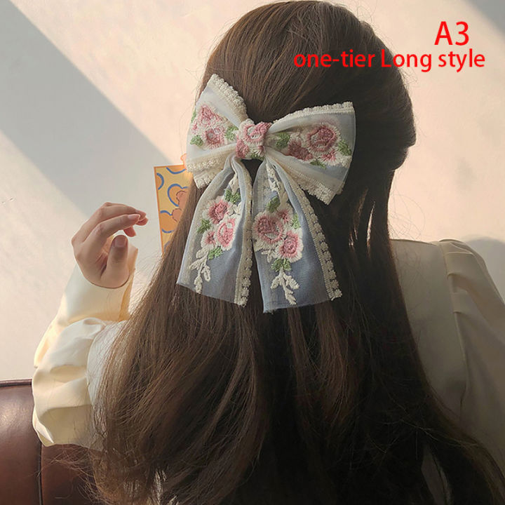 Embroidery%20Hair%20Bows%20Lace%20Big%20Bows%20Hairclip%20Women%20Elegant%20Spring%20Clip%20Spring%20WANNA%20-%20Image%205