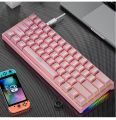 K620 Mini Gaming Mechanical Keyboard 61 Keys RGB Hotswap Type-C Wired Gaming Keyboard PBT Keycaps 60% Ergonomics Keyboards. 