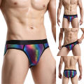 Men's Sexy Underwear Transparent See Through Shorts Hot Lip Print Underpants. 