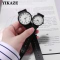 YIKAZE Women's Wristwatch Simple Black White Women Quartz Watch Silicone Strap Wristwatch Big Dial Woman Minimalist Design Watch.