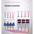 Din Rail 3 Phase Voltage Relay 380V Voltmeter Ammeter over and Under Voltage Monitor Relays Protector Adjust Current 63A.