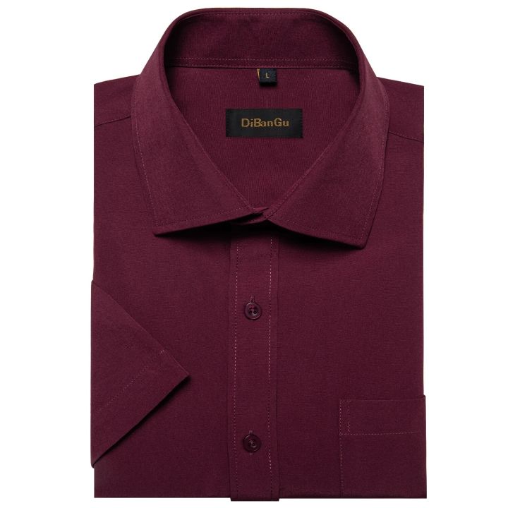 Burgundy Men Cotton Casual Short Sleeve Summer Shirt Solid Men Clothing Work Social Business Loose Blouse Tops | Daraz.com.bd Burgundy Men Cotton Casual Short Sleeve Summer Shirt Solid Men Clothing Work Social Business Loose Blouse Tops | Daraz.com.bd