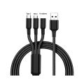 Weaving One to Three Data Cables Usb Port Multiple 3In1 Micro USB Type C Charger Cable For Ios/Android/Type-C USB Charging Cable.