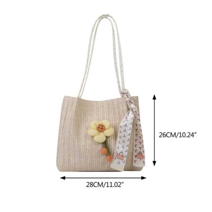 Sunflower%20Gentle%20High%20Value%20Bucket%20Bag%20Summer%20New%20Versatile%20Shoulder%20Fashion%20Tote%20Bag%20for%20Collage%20Coaching%20going%20Girls%20-%20Image%205