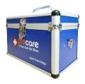 Procare First Aid Box - Multipurpose Medicine Storage Box Aluminum Body for Home Factory Medical Blue/ Silver. 