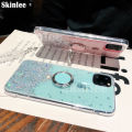 Phone Case for Samsung Galaxy A03 Core Glitter Starry Sky Bling Ring Lanyard Shiny Soft Cases for Samsung A03 Core Transparent Holder Stand Back Cover Stars Girls.