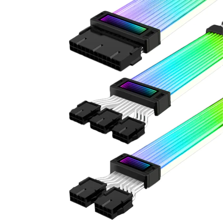 LOVING%20COOL%20PSU%20Extension%20Cable%20ARGB%20Strimer%20Plus%20ATX%2024Pin%20PCI-E%2016Pin%20Soft%20Silicone%20Bendable%205V%203Pin%20ARGB%20Sync%20PC%20Cable%20-%20Image%204