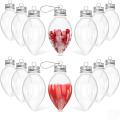 Clear Plastic Bulb Ornaments Christmas Crafts Supplies Fillable Christmas Bulbs Light Bulb Shaped Ornaments DIY Christmas Ornaments. 