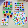 New Kids Geometric Shape Color Matching Puzzle Baby Montessori Educational Learning Toys For Children Interactive Battle Game. 