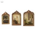 Antique Picture Frame Carved Photo Holder Oil Painting Frame Resin Photo Frame for Desktop Living S.