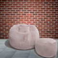 XXL Pumpkin shape bean bag sofa with footrest & pillow combo set. 