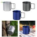 Outdoor Camping Cup with Foldable Handle Portable Aluminum Alloy Mug Lightweight Backpacking Cup for Outdoor Hiking Picnic.