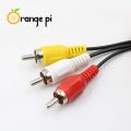 Orange Pi  AV Cable 70CM/2FT 3.5MM Jack to 3 RCA Male Plug Adapter Audio Converter Video. 