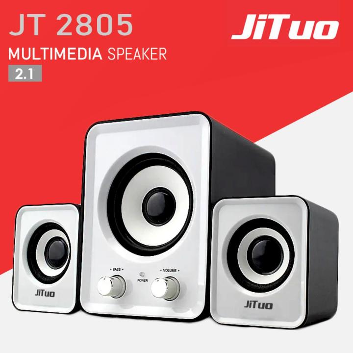 Speaker White Jituo JT2805 USB Powered Mini Speaker With Mini Subwoofer Look Like Kisonli U2400