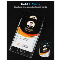 2PCS Vertical Hard Plastic Badge Holder Id Card Holders for Badges with Thumb Slot Design.