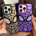 For iPhone 15 14 13 12 11 Pro Max Plus Mini XR XS X Spider Man Laser Matte Hard Phone Case on iPhone15 14ProMax Shockproof Cover.