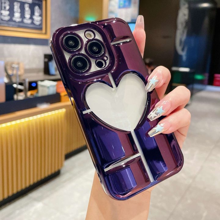 Electroplating 3D Hollow Love TPU Phone Case For iPhone 11 Pro Max/iPhone 12 Pro/iPhone 14 Plus/iPhone 14 Pro/iPhone 12 Pro Max/iPhone 15 Pro Max/iPhone 15 Pro/iPhone 15/iPhone 11 Pro/iPhone 13 Pro/iPhone 13 Pro Max/iPho