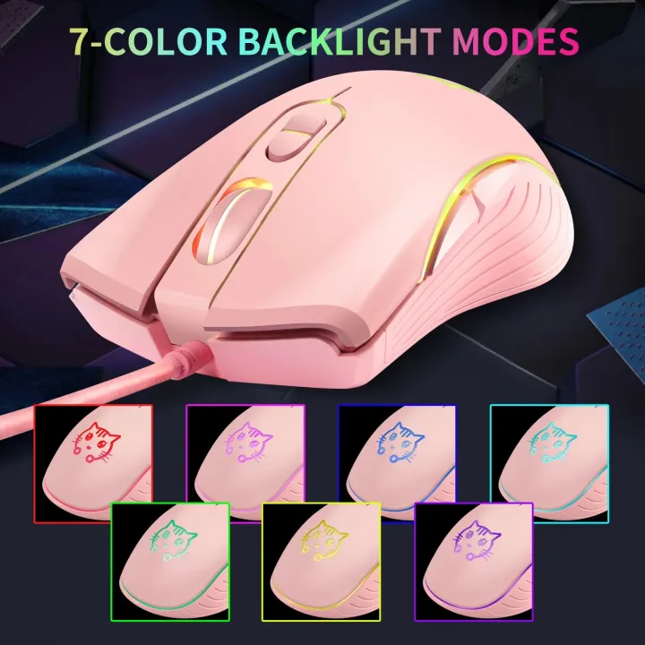 USB%20Wired%20Gaming%20Mouse%20Pink%20Computer%20Professional%20E-sports%20Mause%202400%20DPI%20Colorful%20Backlit%20Silent%20Mice%20for%20Lol%20Data%20Laptop%20Pc%20-%20Image%205