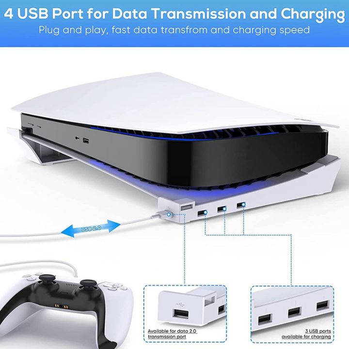 %E3%80%90Toy%20life%20hall%E3%80%91Stand%20PS5%20with%204%20USB%20Extension,%20Console%20Laydown%20Holder,%20for%20Playstation%205%20Disc%20&%20Digital%20Edition%20-%20Image%204