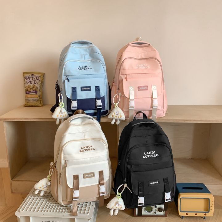 Teenage%20Girl%20Boys%20Fashion%20School%20Bag%20College%20Student%20Women%20Backpack%20Trendy%20Travel%20Lady%20Laptop%20Cute%20Backpack%20Black%20New%20Female%20Bag%20-%20Image%204