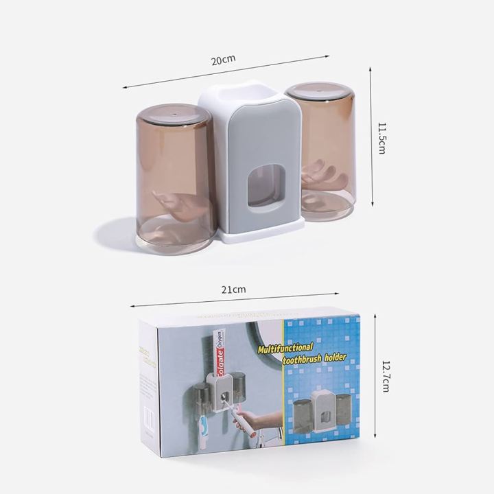 Toothbrush%20Holder%20,Toothpaste%20Dispenser%20for%20Bathroom%20Automatic%20Toothpaste%20Squeezer%20with%20Cover%20-%20Image%203