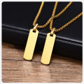 Fashionable Boys Pendant and Bar Necklace for Men, Stainless Steel  Black. 