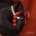 High end bean hair clip with Chinese style red color simple elegant grip headband light and versatile at back of the head. 