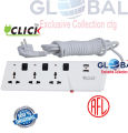 2 Pin (USB Port 2) multiplug Socket  3 Port 10 Feet 1500w Cable power extension cord.10A ,10 feet Cable . Click Multi plug. 