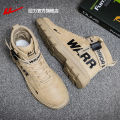 Warrior Official Flagship Store Men's Shoes Autumn New High-Top Fashion Worker Boot Trendy British-Style All-Matching Men's Boots.