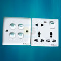 4 Gang Switch with 8 pin Multi Socket, PVC Back Part/Tola Board Combo 3 in 1. 