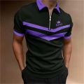 Men's Tops Polo Golf Men's King Print T Shirt High Quality Turndown Short Sleeve Zipper Pullover Original Golf Wear Men Clothing. 