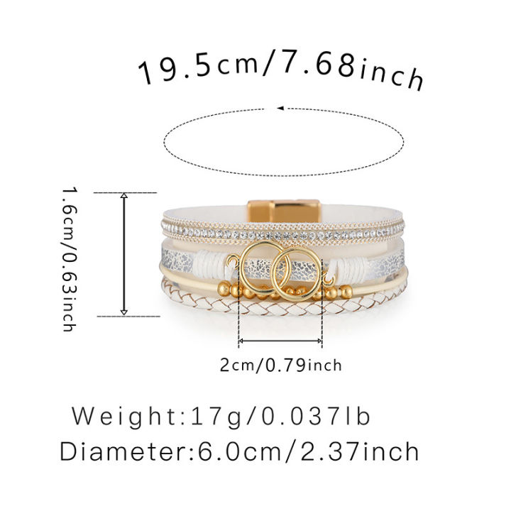 17%20Styles%20Premium%20Color%20Matching%20Bracelet%20Multilayer%20Woven%20Leather%20Bracelet%20For%20Women%20Double%20Loop%20Magnet%20Buckle%20Hand%20Ornaments%20-%20Image%202