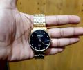 HALEI Brand Men's Full Steel Golden Steel Wrist Watches Business Quartz Watch. 