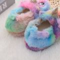 Winter Unicorn Slippers Kids Toddler Girl Flip Flop Baby Boys Fur Slides Cotton Indoor Shoes Warm Fluffy House Children Slipper.
