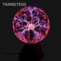 8 Inch Plasma Ball Lamp Globe Static Night Light Magic Touch Sound Sensitive Glass Sphere Fun Toy Kids Plazma Desk Novelty Light. 