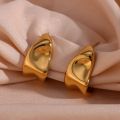 E.B.belle Abstract Geometric Trapezoid Shape Creole Stainless Steel Earrings For Woman Unusual Earrings Women's Ear Creoles. 