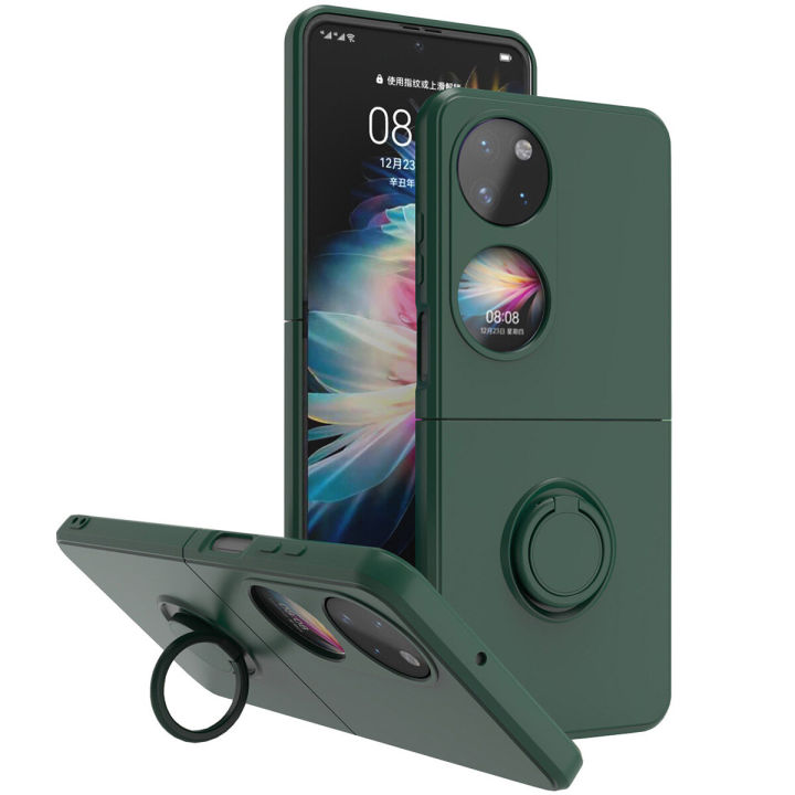 lthmy%20for%20Huawei%20P50%20Pocket%20Case%20Slim%20Silicone%20Rubber%20Shockproof%20Protective%20Cover%20with%20Ring%20Holder%20Stand%20-%20Image%203
