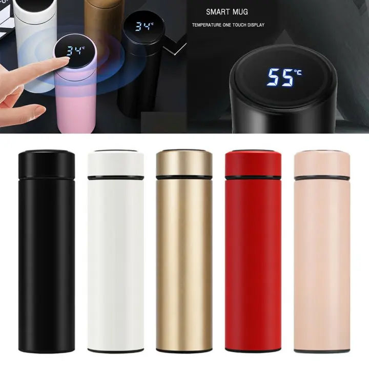 500ml/600ml Thermos Stainless steel tumbler insulated water bottle cute coffee thermos cup LED Touch Display Temperature Vacuum Flasks Drinkware smart