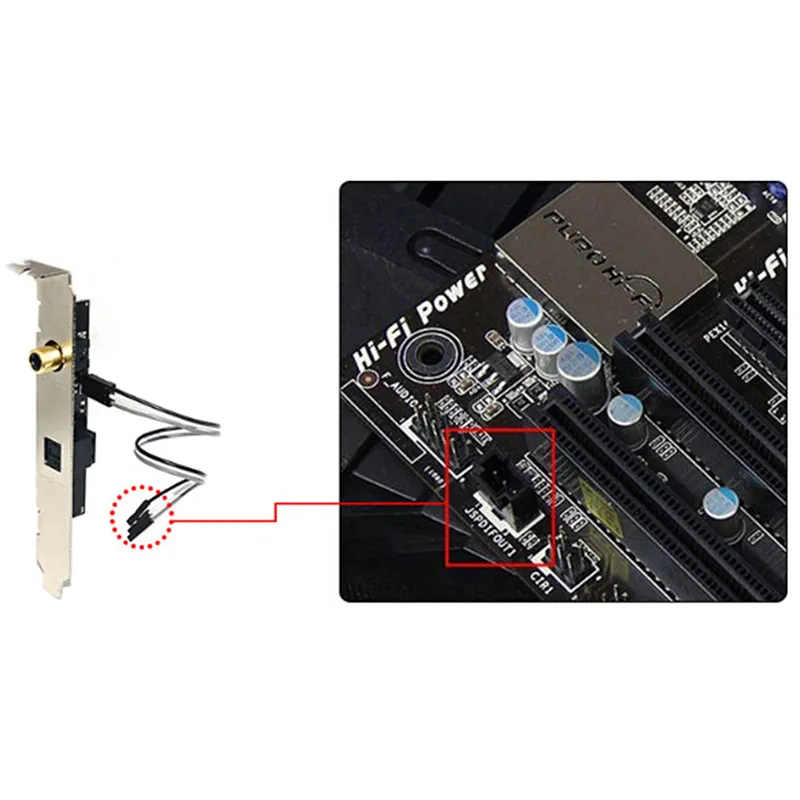 Outplate Cable Bracket – SPDIF Optical Fiber Interface Adapter For GIGABYTE/Motherboards, 192KHz Stable Output, Glass Fiber + Stainless Steel