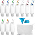 10 Pieces 1 Funnels 50 Ml/ 1.69 Oz Empty Cap Leak-proof Accessory Flip Portable Refillable Plastic Keychain. 