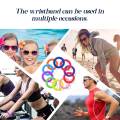 100 Pcs Colorful Spring Wrist Coil Keychain Stretchable Wrist Keychain Bracelet Wrist Coil Wrist Band Key Ring Chain.