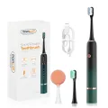 Mornwell Sonic Electric Toothbrush T33 Adult Timer Brush 5 Modes USB Charger Rechargeable Tooth Brushes Replacement Heads Set. 